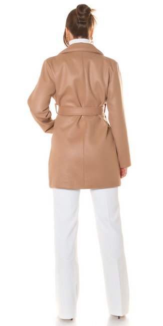 Trendy coat with belt Brown